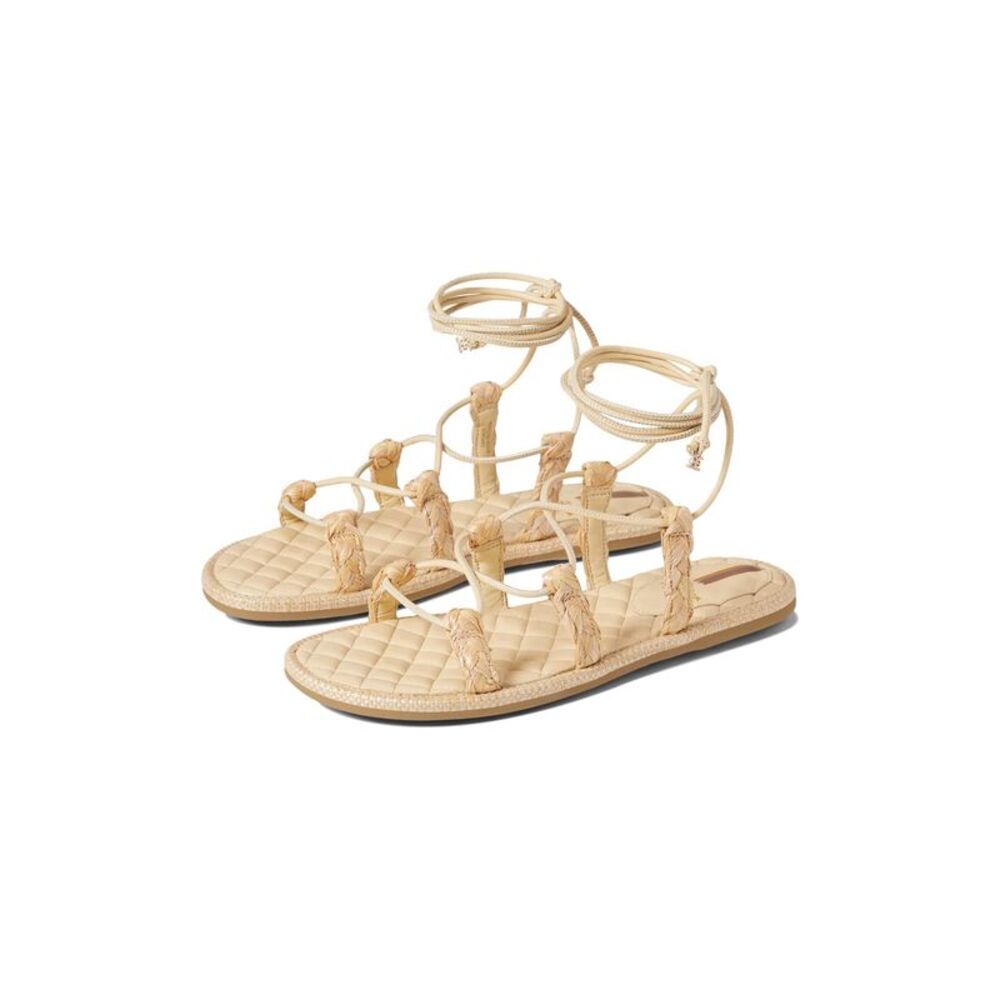 NWT SAM EDELMAN Womens Beige Padded Zariah Round Toe Gladiator Sandles 7.5 M